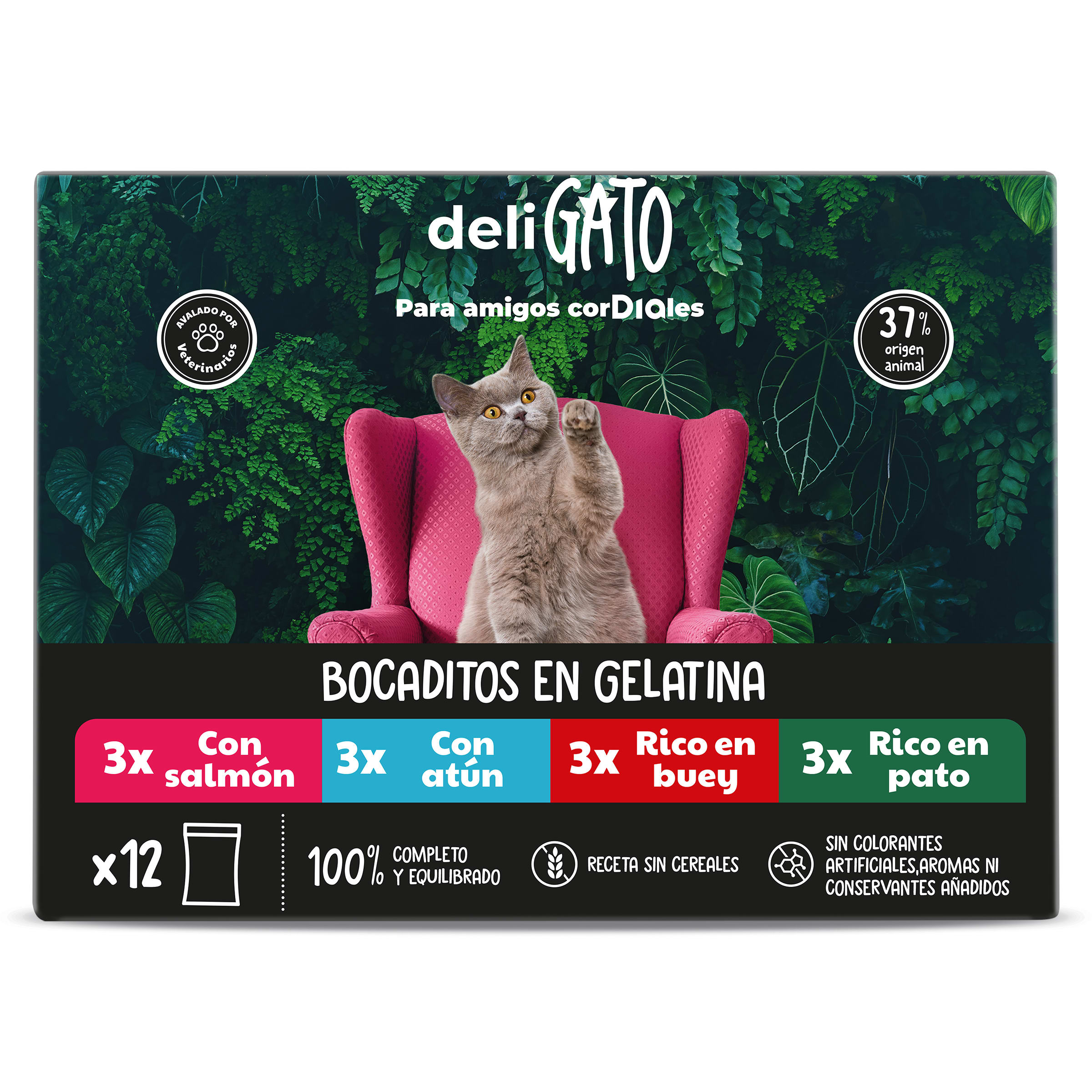 Alimento para gatos bocaditos en gelatina Dia Deligato 12 x 100 g