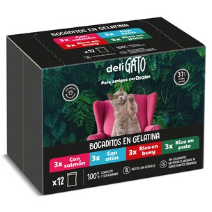 alimento para gatos bocaditos en gelatina 12 x 100 g