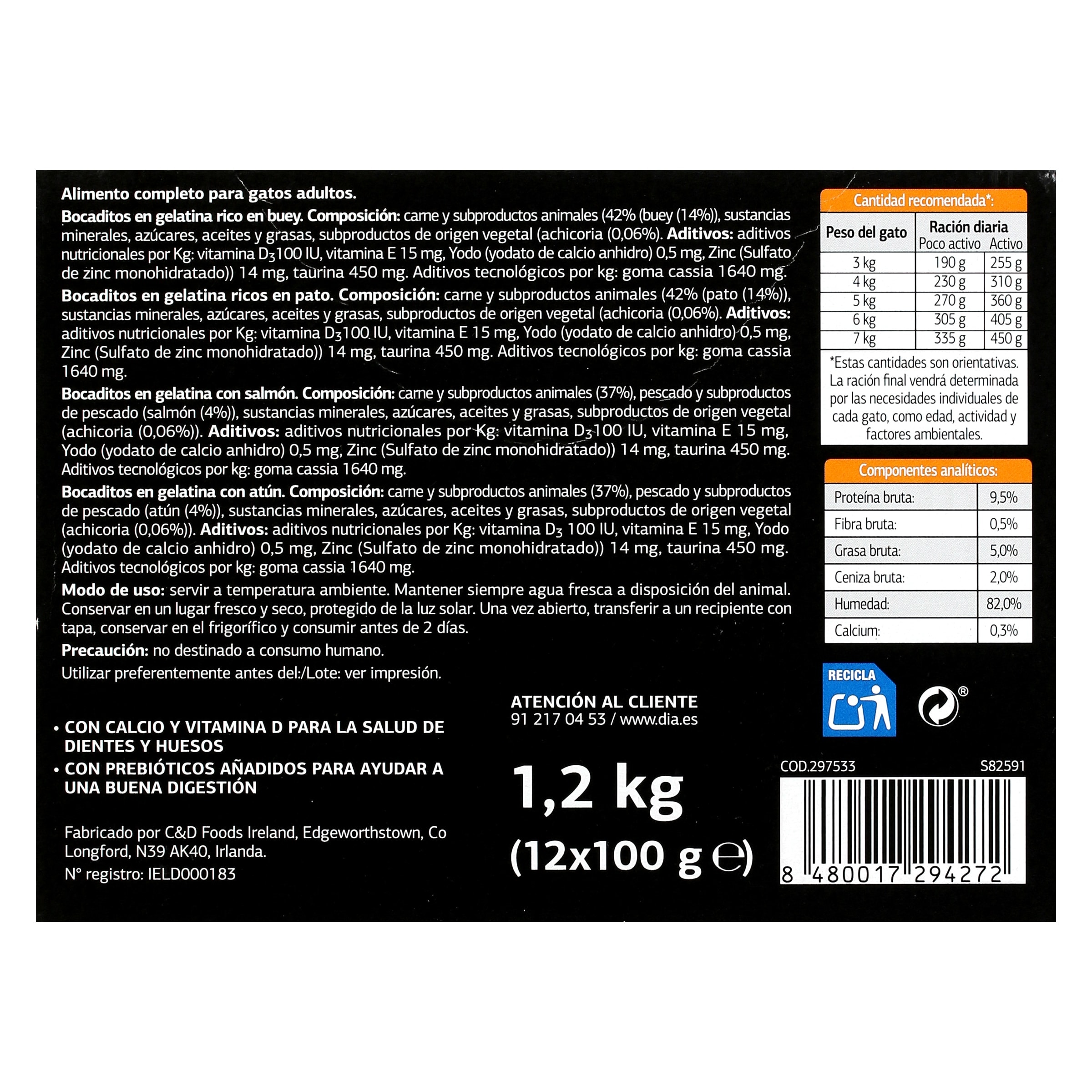 Alimento para gatos bocaditos en gelatina Dia Deligato 12 x 100 g