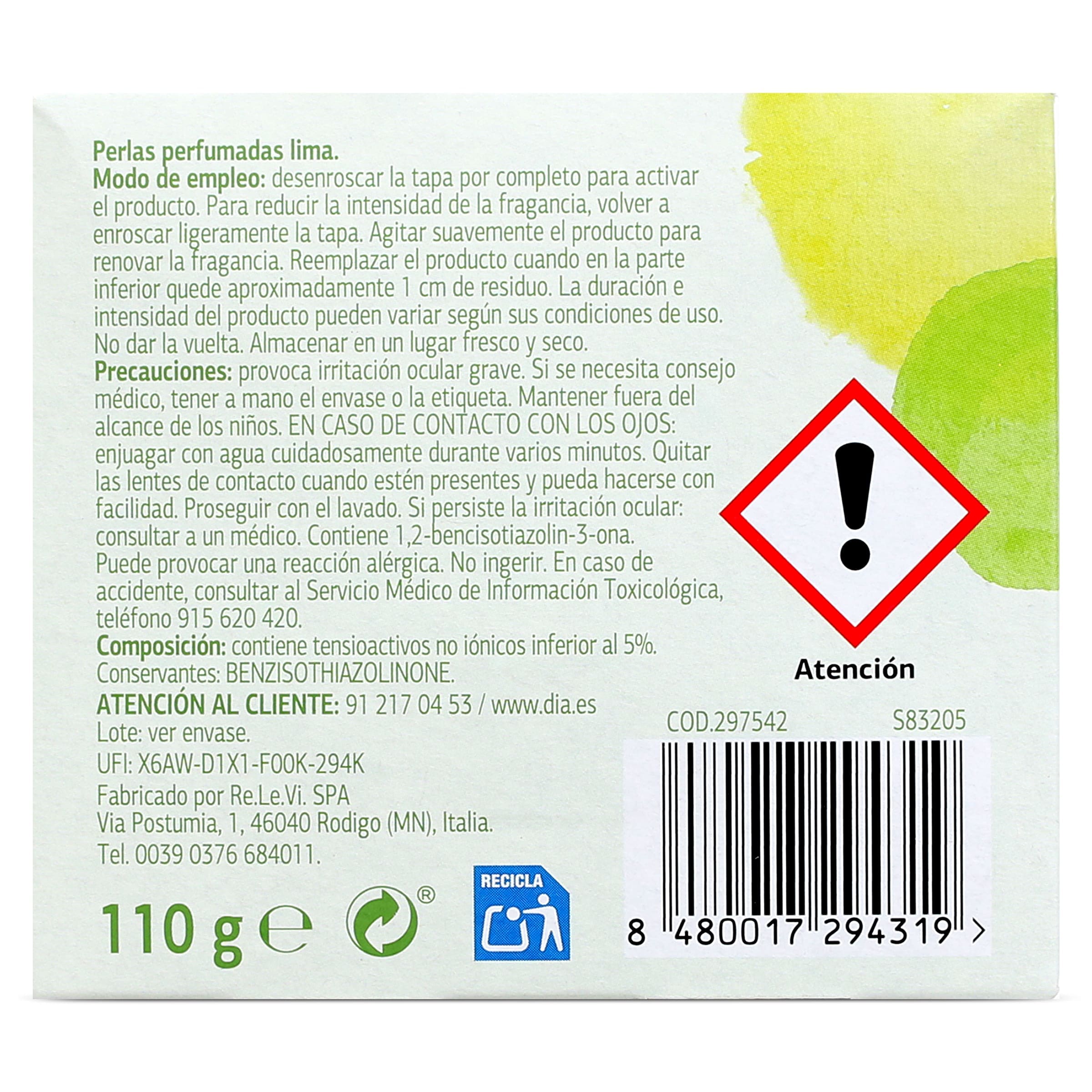 Ambientador perlas lima Dia Super Paco 110 g