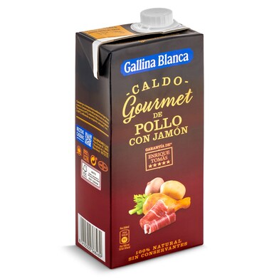 Caldo gourmet de pollo con jamón Gallina Blanca brik 1 l-0 Caldo gourmet de pollo con jamón Gallina Blanca brik 1 l-0