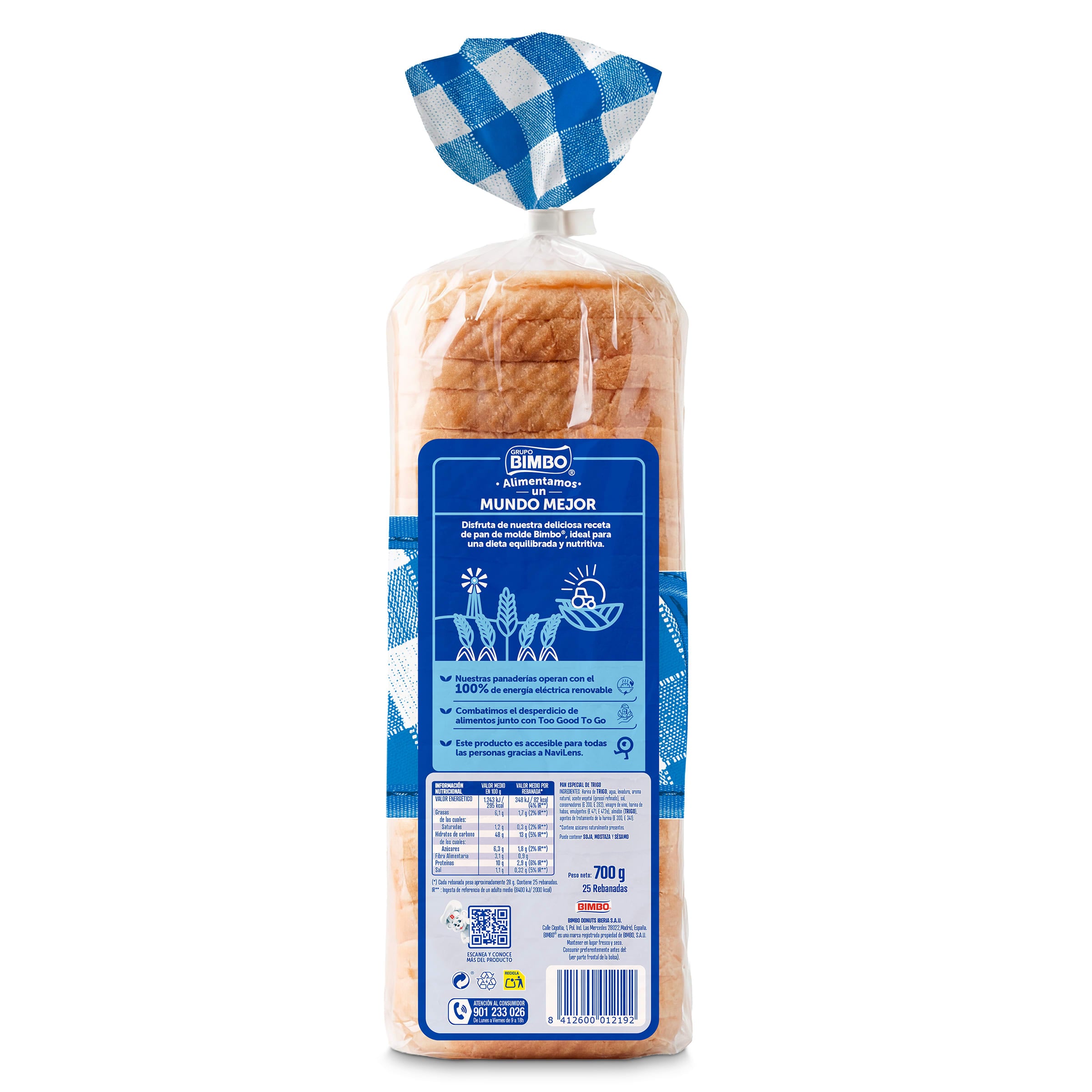 Pan de molde blanco Bimbo 700 g