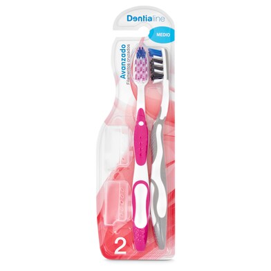 Cepillo de dientes avanzado medio Dentialine blister 2 unidades-0 Cepillo de dientes avanzado medio Dentialine blister 2 unidades-0