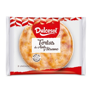 Tortas de anís y sésamo 8 unidades Dulcesol bolsa 266 g-0 Tortas de anís y sésamo 8 unidades Dulcesol bolsa 266 g-0