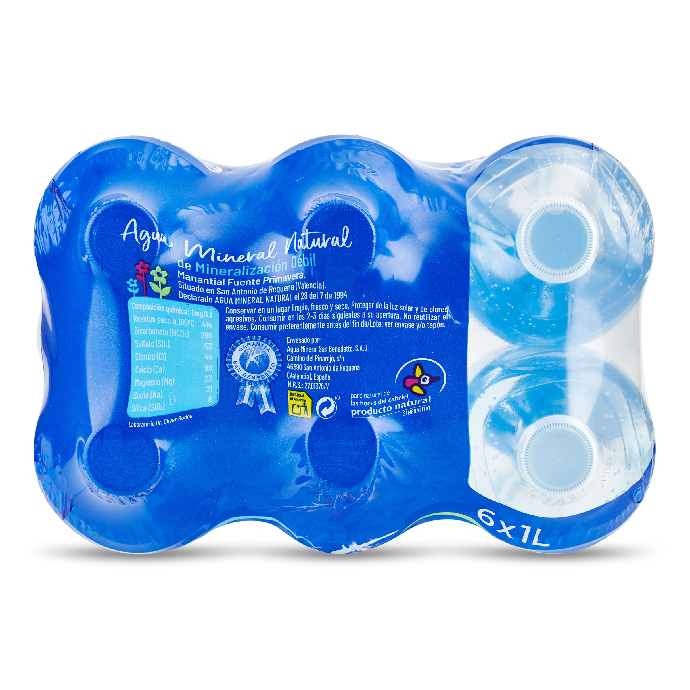 Agua mineral Fuente Primavera pack 6 x 1 L