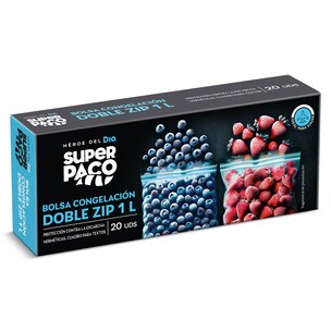 bolsas de congelacion doble zip 1 litro 20 unidades