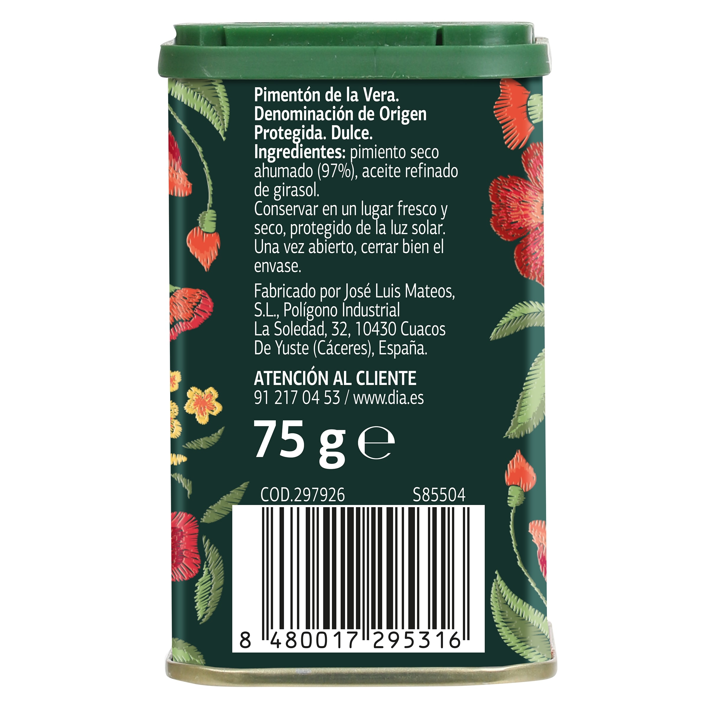Pimentón dulce de La Vera Dia Vegecampo 75 g