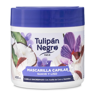 Mascarilla capilar suave y liso Tulipán negro bote 400 ml-0