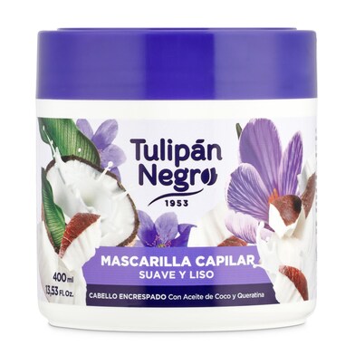 Mascarilla capilar suave y liso Tulipán Negro bote 400 ml-0