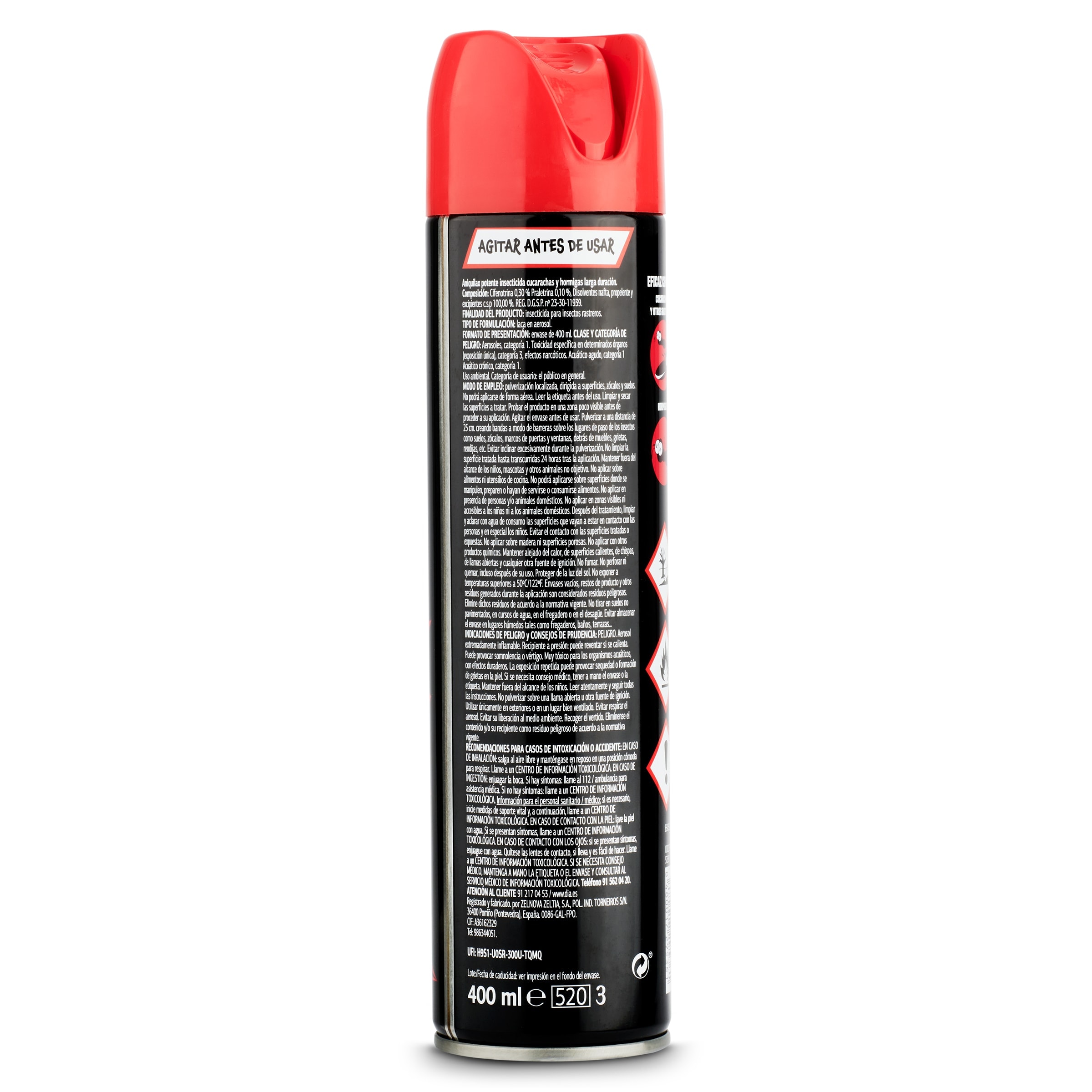 Insecticida cucarachas y hormigas Dia Aniquilax 400 ml