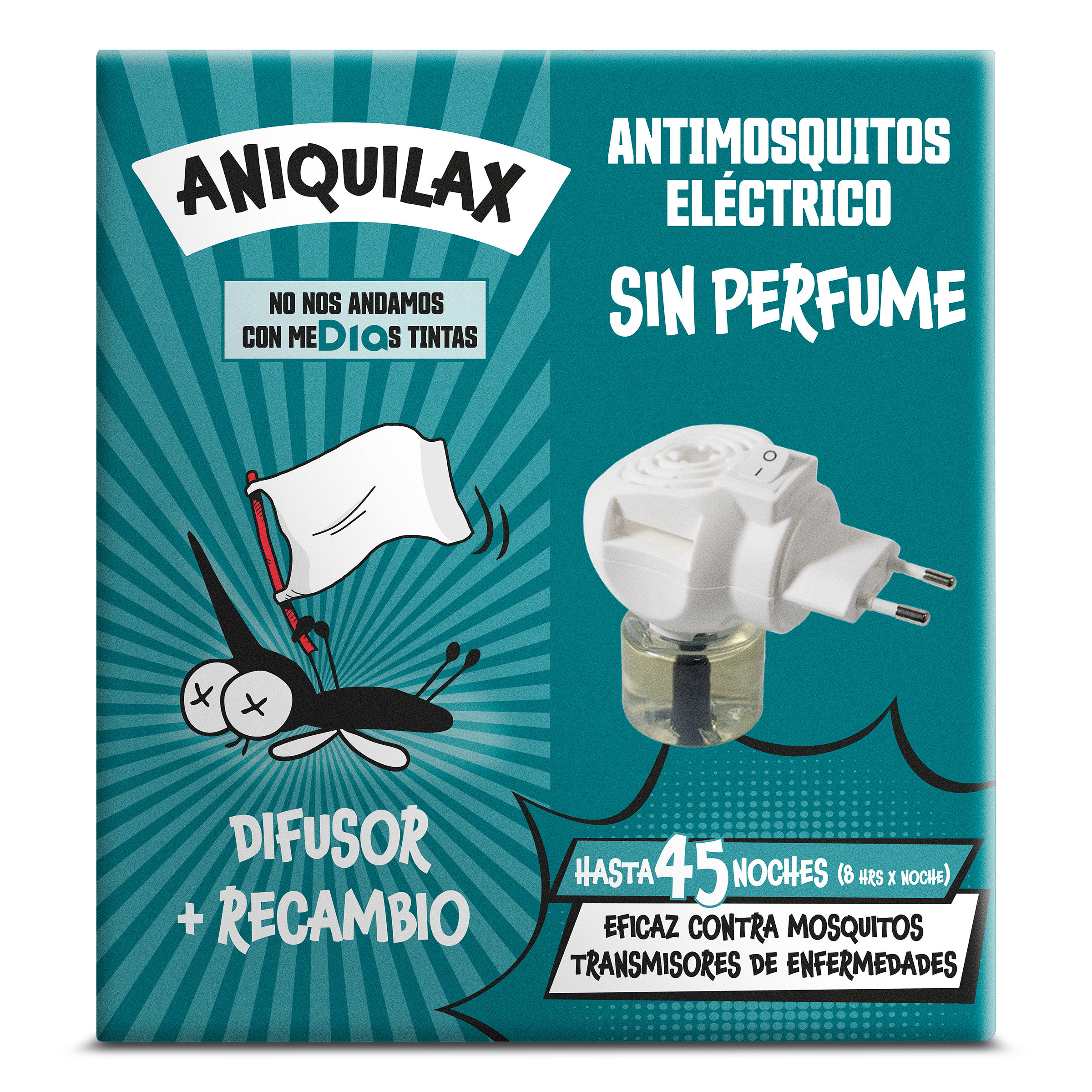 Insecticida eléctrico antimosquitos aparato y recambio Dia Aniquilax 1 unidad