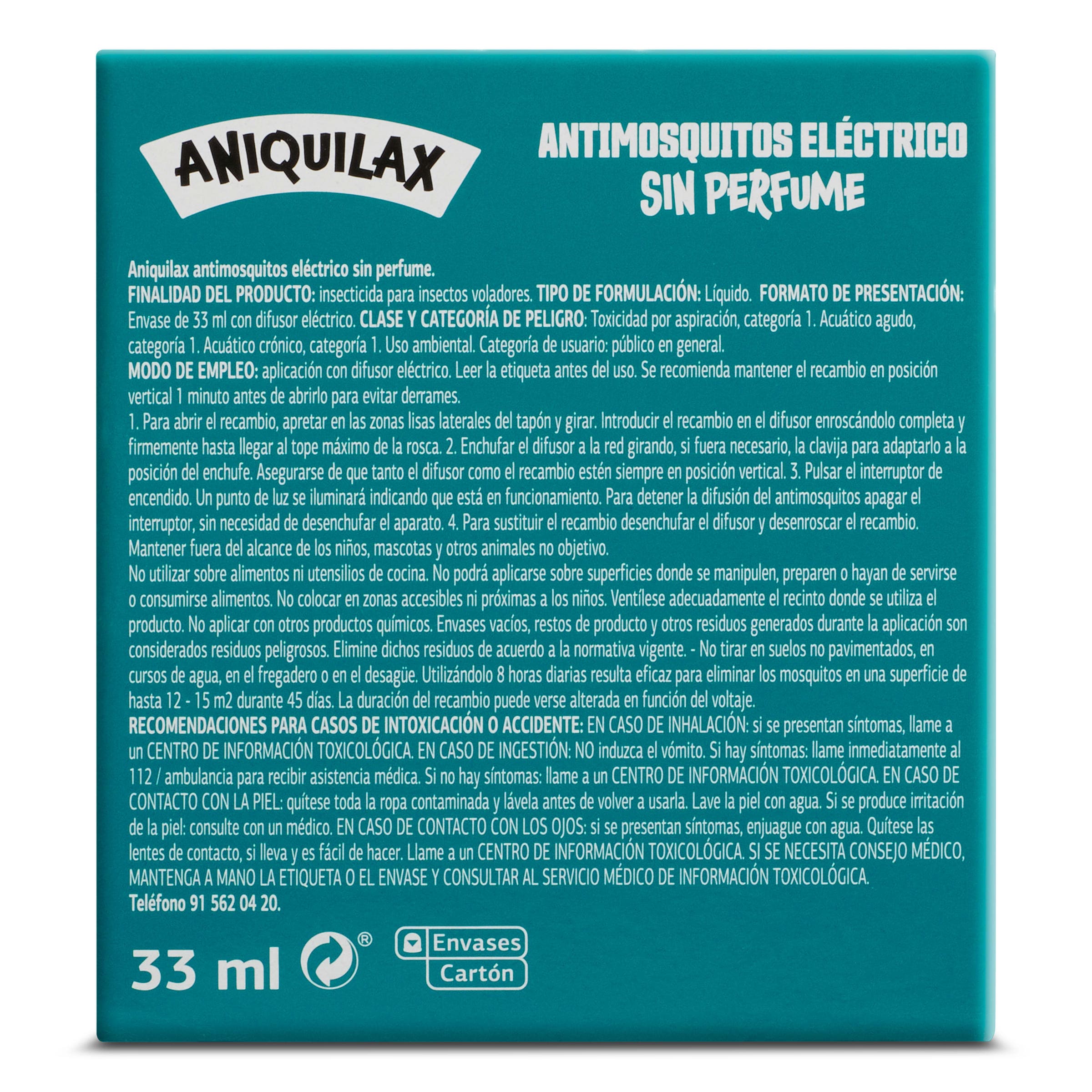 Insecticida eléctrico antimosquitos aparato y recambio Dia Aniquilax 1 unidad