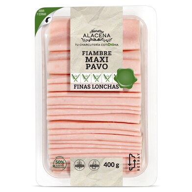 Fiambre de pavo Nuestra Alacena de Dia sobre 400 g-0 Fiambre de pavo Nuestra Alacena de Dia sobre 400 g-0