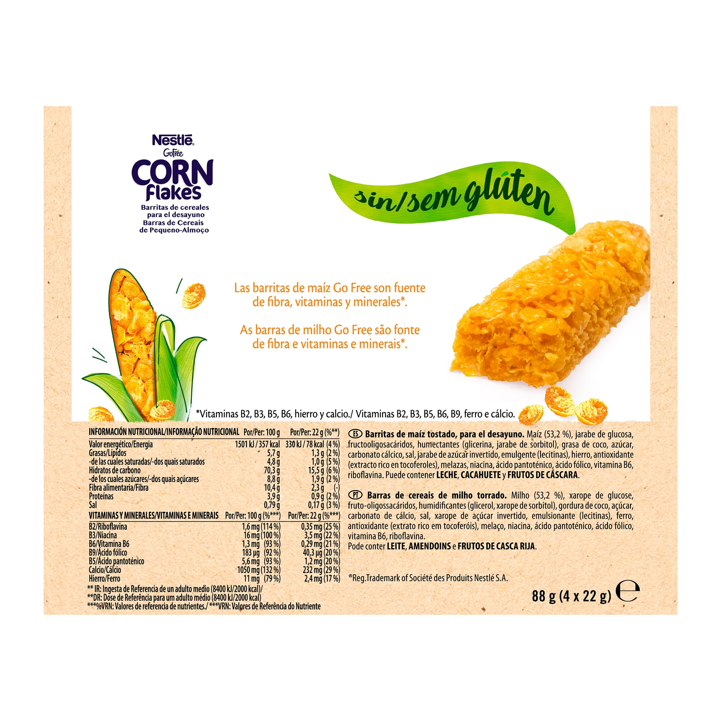 Barritas de cereales sin gluten Nestlé 88 g