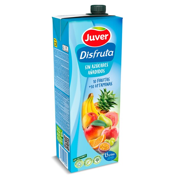 Néctar Light 10 Frutas Con 10 Vitaminas Juver Disfruta Brik 1.5 L