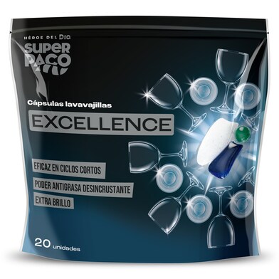 Lavavajillas máquina excellence Super Paco de Dia bolsa 20 unidades-0 Lavavajillas máquina excellence Super Paco de Dia bolsa 20 unidades-0