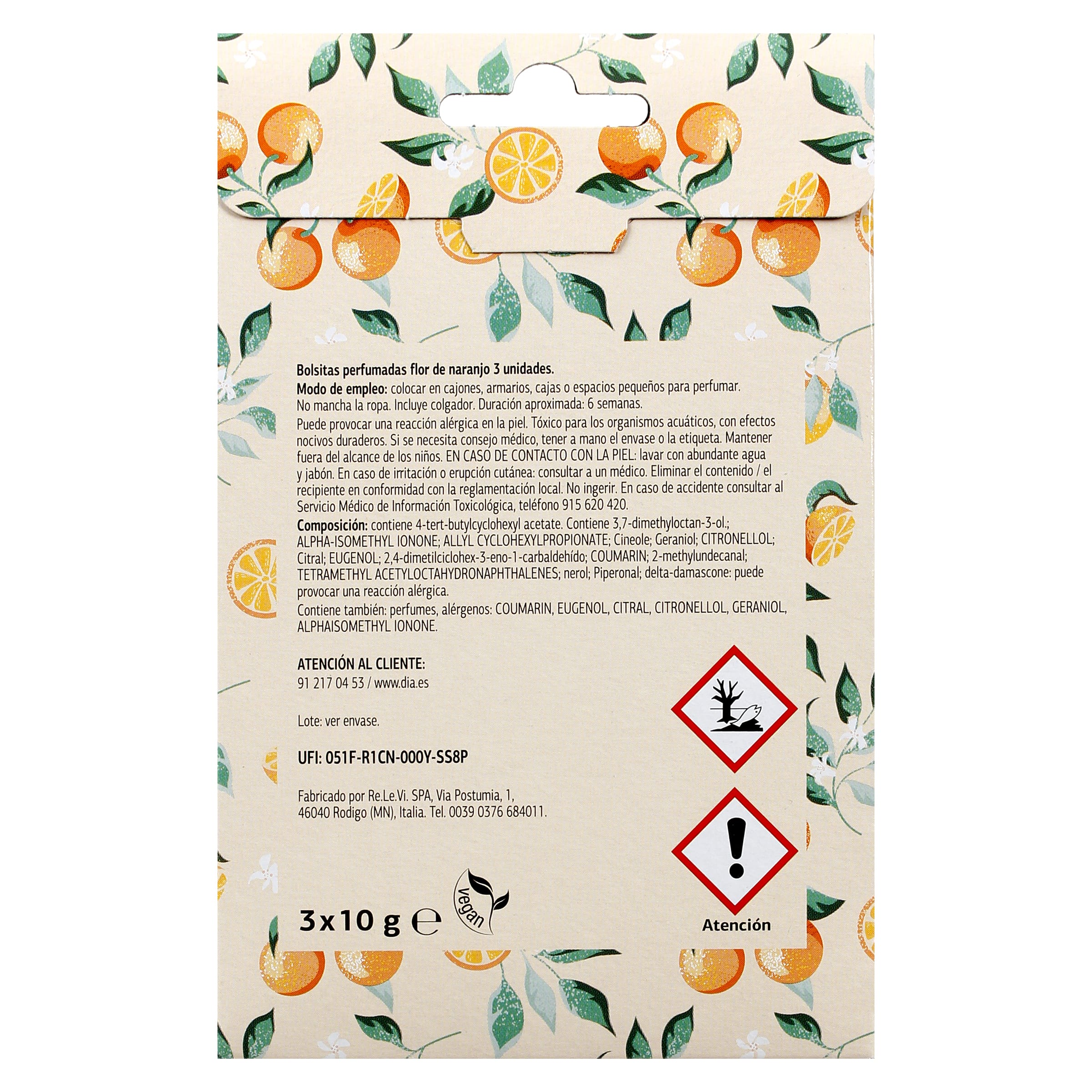 Bolsitas perfumadas flor de naranjo y ámbar Dia Imaqe 3 unidades