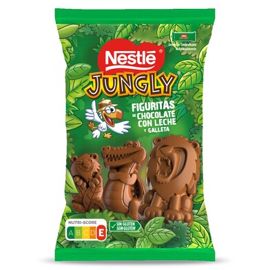 Figuritas de chocolate con leche y galleta Nestlé Jungly bolsa 124 g-0