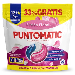 Detergente en cápsulas fusión floral Puntomatic 12 lavados