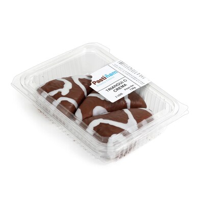 Triángulo de crema bañado al cacao 3 unidades Pastiñam bandeja 130 g-0 Triángulo de crema bañado al cacao 3 unidades Pastiñam bandeja 130 g-0