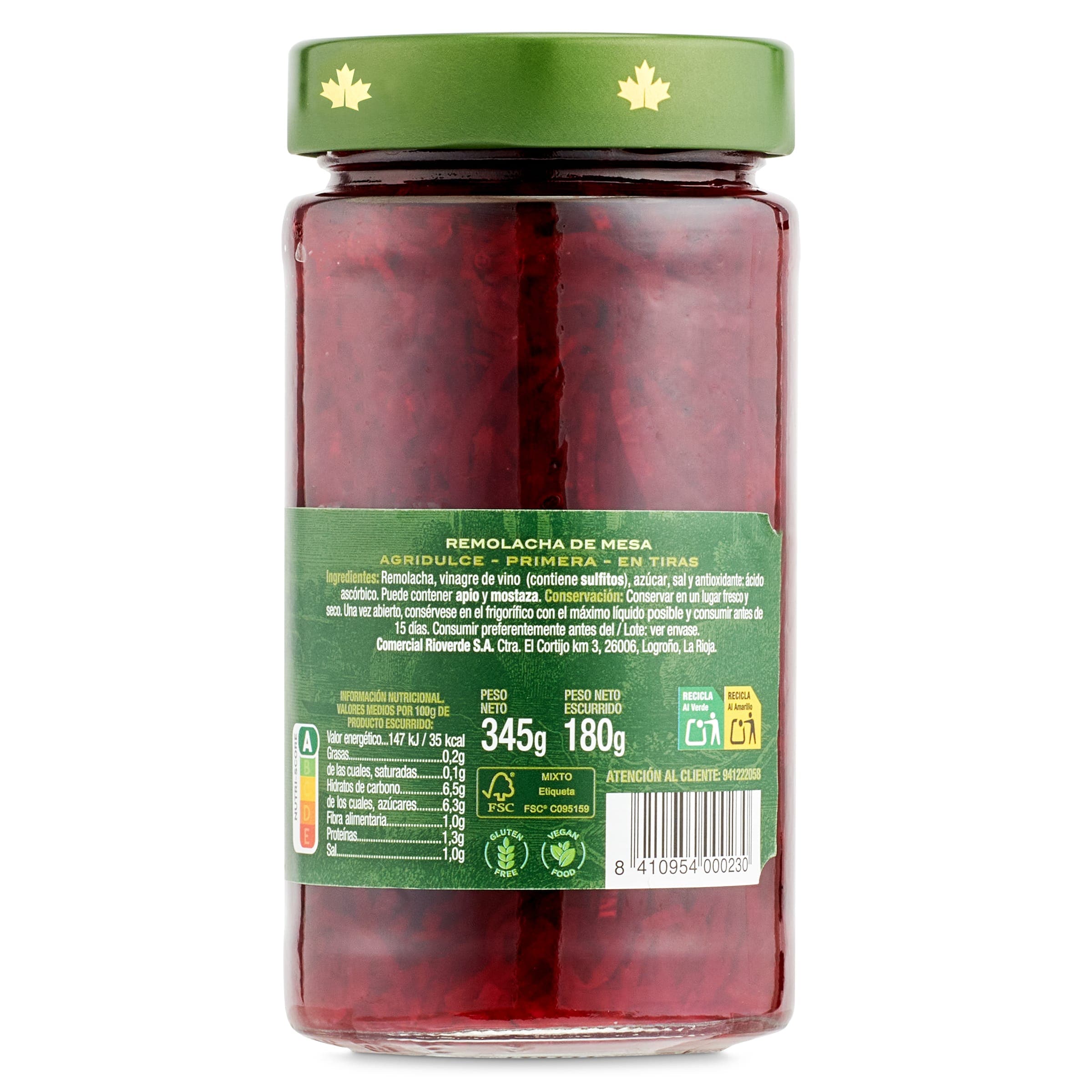 Remolacha en tiras Rioverde 180 g