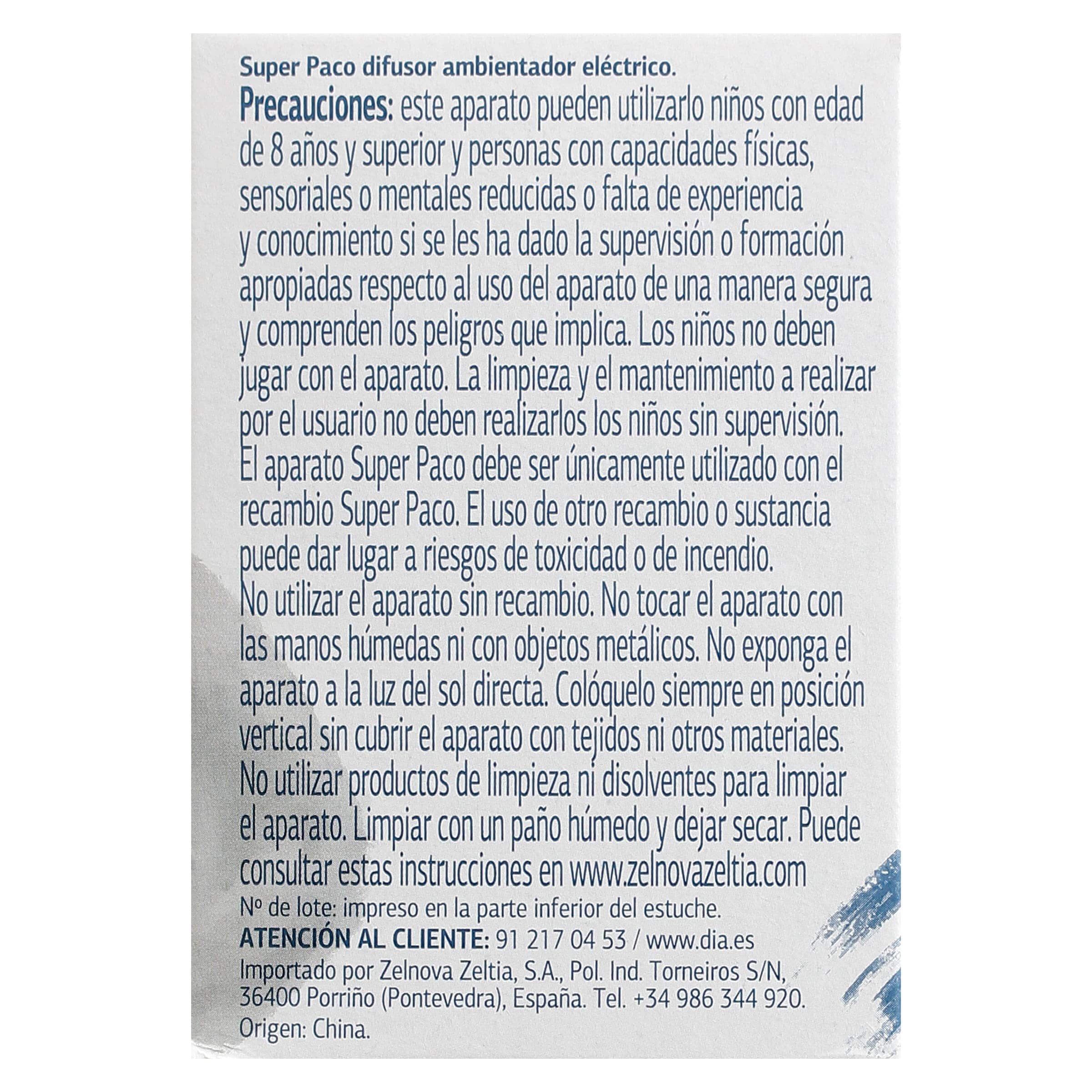 Difusor ambientador eléctrico Dia Super Paco 1 unidad