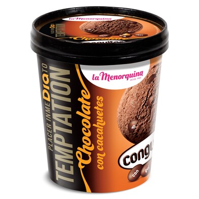 Helado de chocolate con cacahuetes conguitos Temptation de Dia tarrina 350 g-0