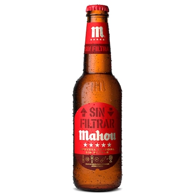 Cerveza sin filtrar Mahou 5 Estrellas botella 33 cl-0