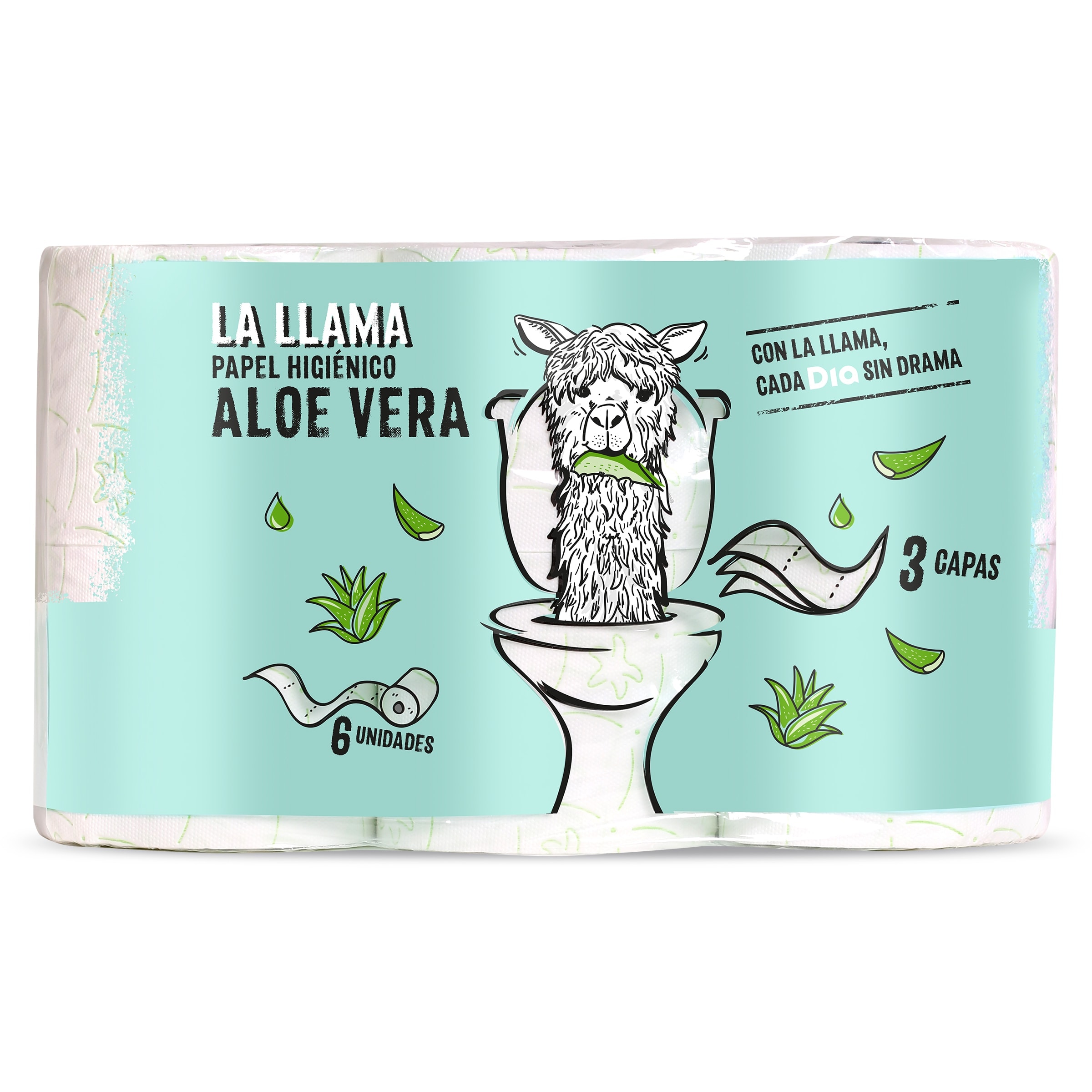 Papel higiénico aloe vera 3 capas Dia La Llama 6 unidades