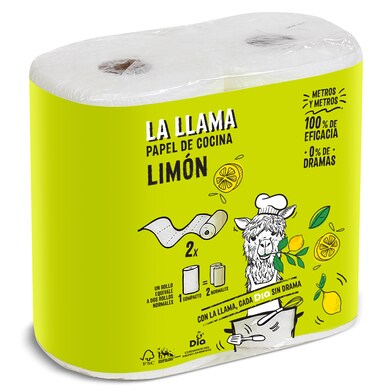 Papel de cocina limón 2 capas La Llama Dia bolsa 2 unidades-0 Papel de cocina limón 2 capas La Llama Dia bolsa 2 unidades-0
