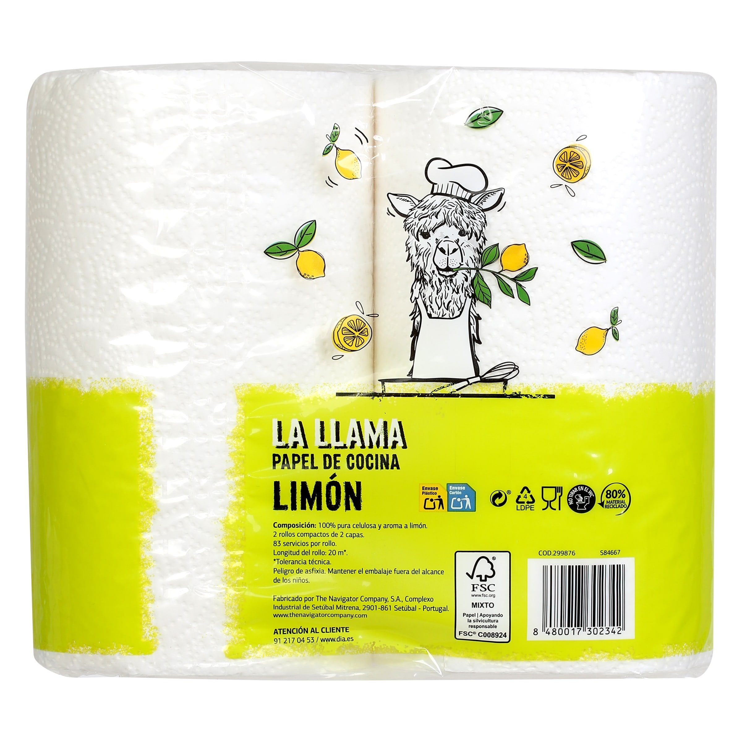 Papel de cocina limón Dia La Llama 2 unidades