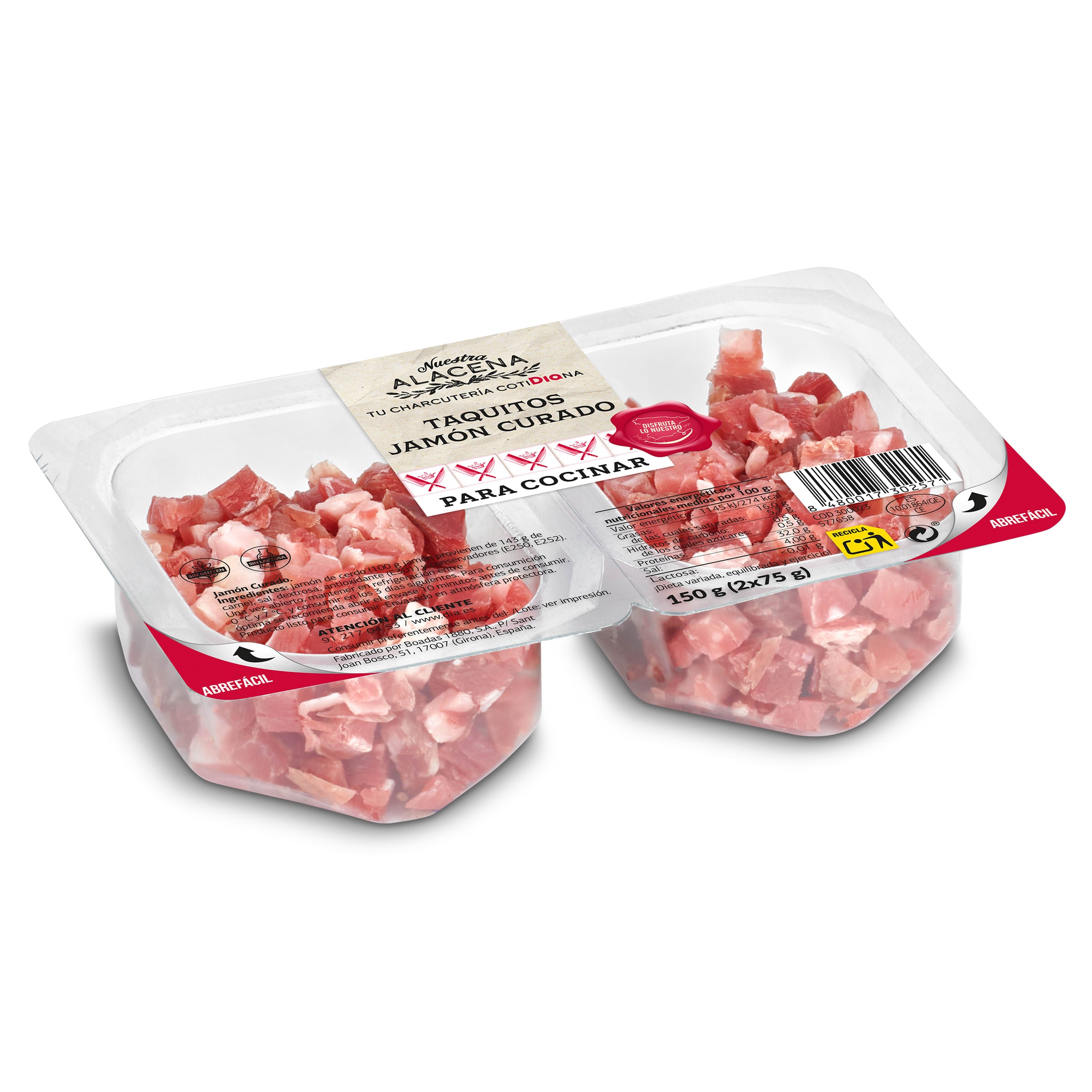 Taquitos de jamón curado Dia Nuestra Alacena 2 x 75 g
