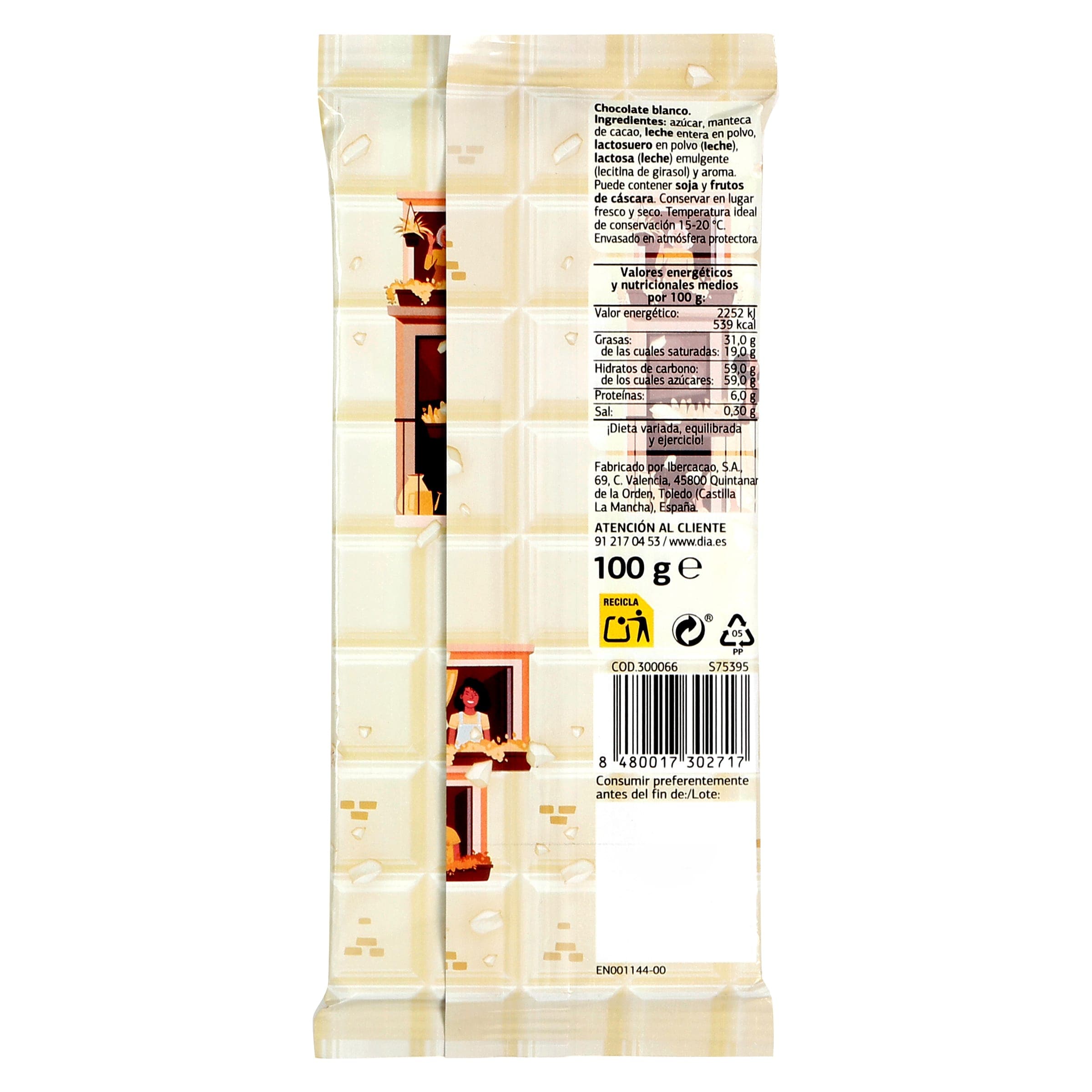 Chocolate blanco Dia Temptation 100 g