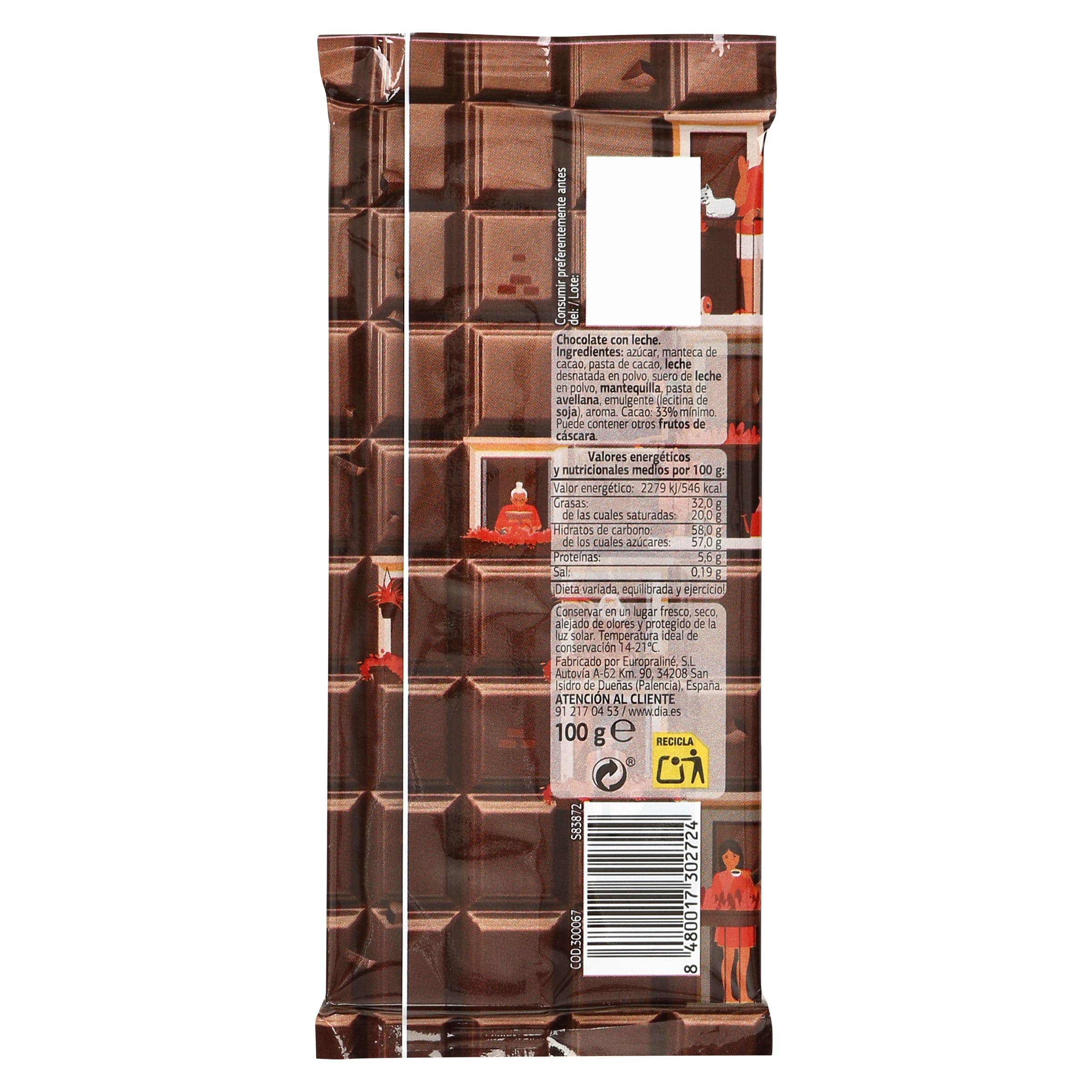 Chocolate con leche Dia Temptation 100 g