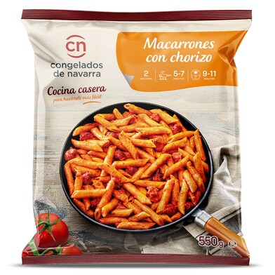 Macarrones con chorizo Congelados de Navarra bolsa 550 g-0