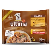 Alimento para perros adultos mix pollo / buey Ultima bolsa 4 x 100 g