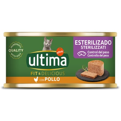 Alimento para gatos con pollo Ultima lata 85 g-0