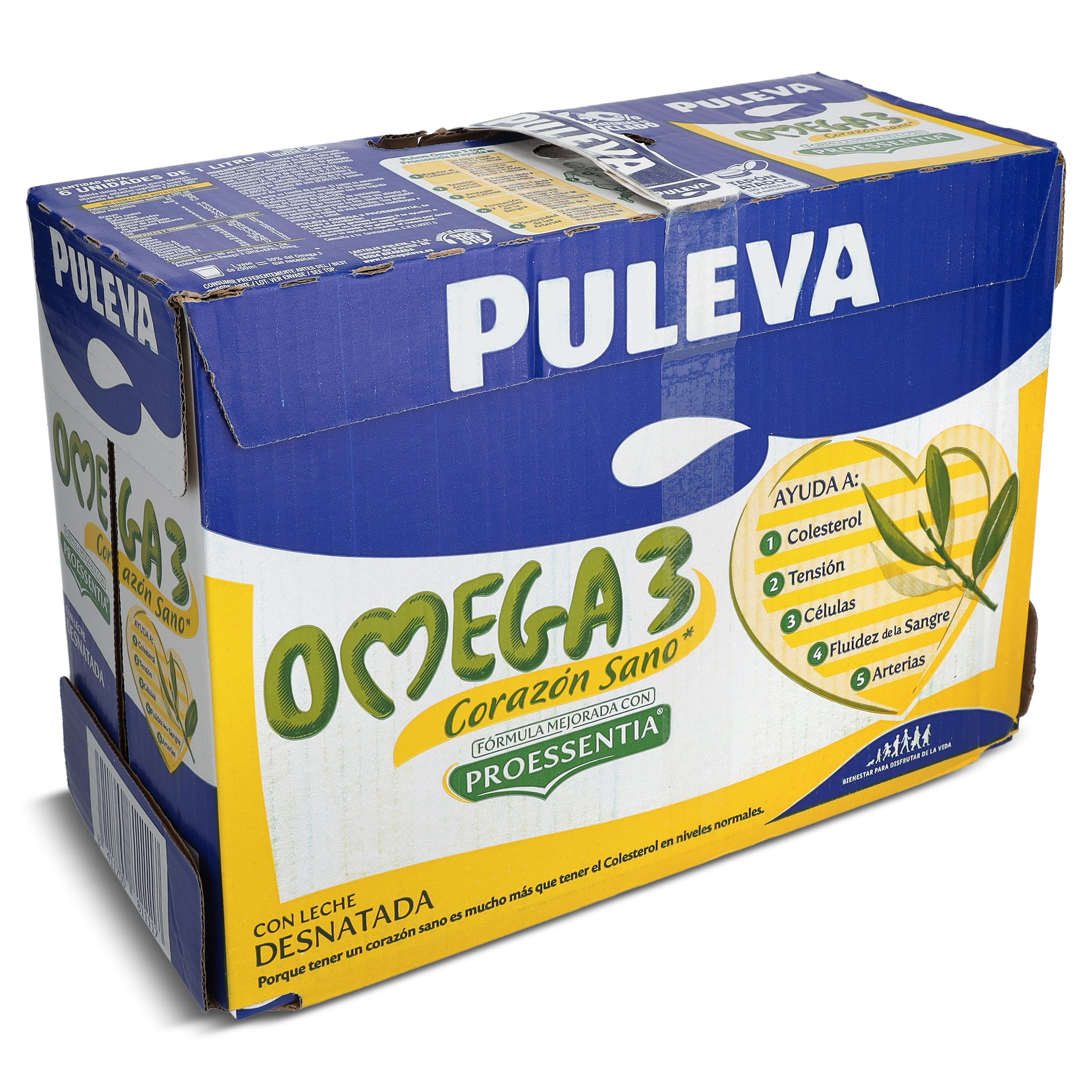 Leche desnatada omega 3 Puleva pack 6 x 1 L