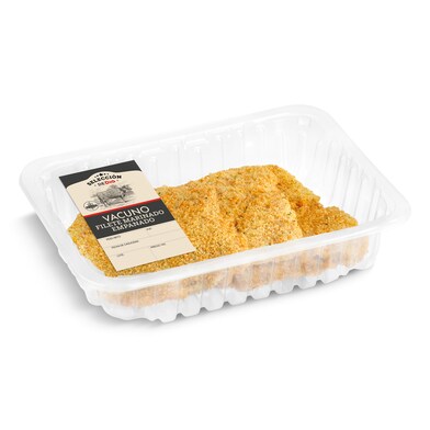 Filete de vacuno marinado empanado Selección de Dia bandeja 500 g aprox.-0 Filete de vacuno marinado empanado Selección de Dia bandeja 500 g aprox.-0