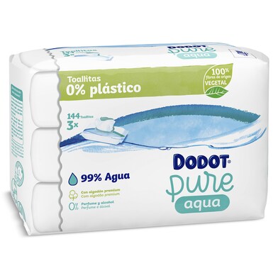 Toallitas para bebés aqua pure 0% plástico Dodot pack 3 x 48 unidades-0 Toallitas para bebés aqua pure 0% plástico Dodot pack 3 x 48 unidades-0