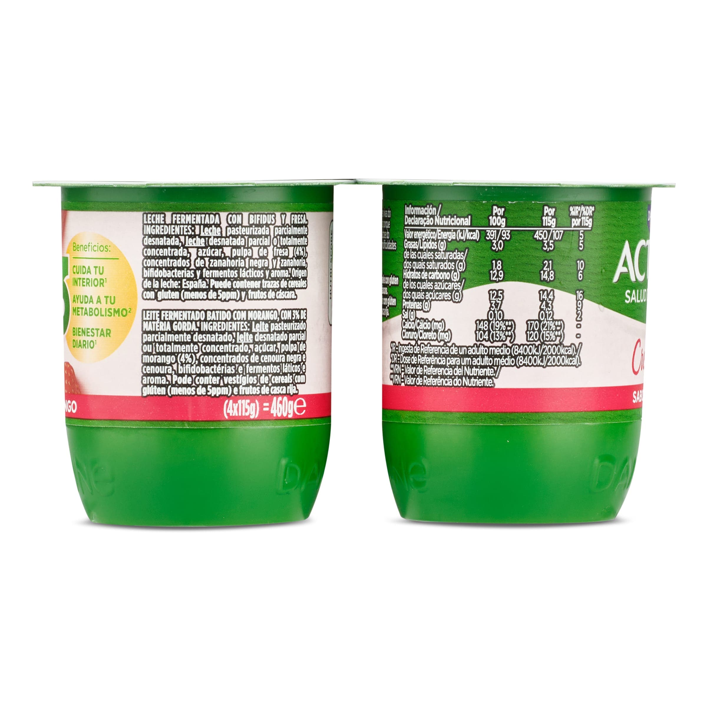 Bífidus cremoso con fresa Activia 4 x 115 g