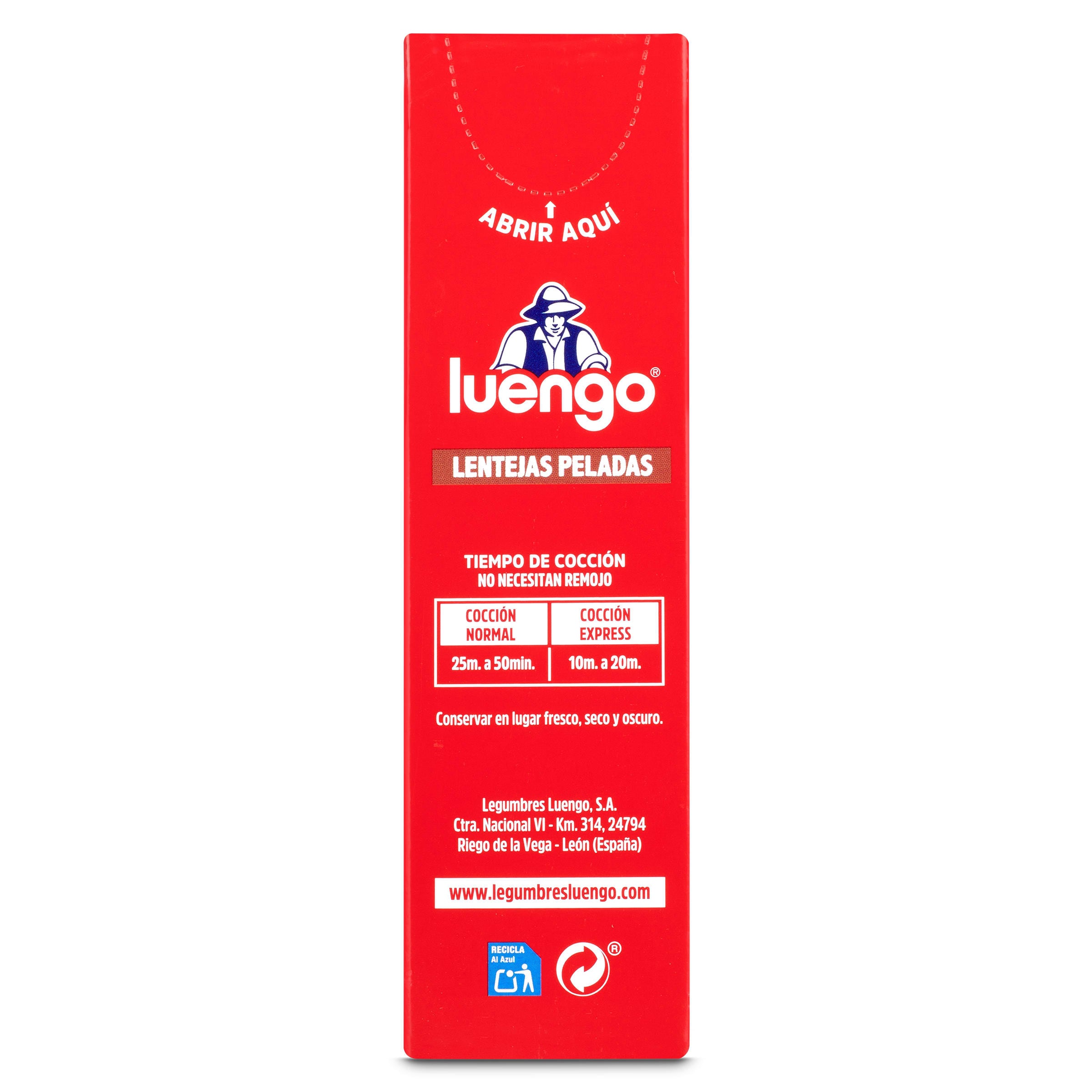 Lentejas rojas peladas Luengo 400 g