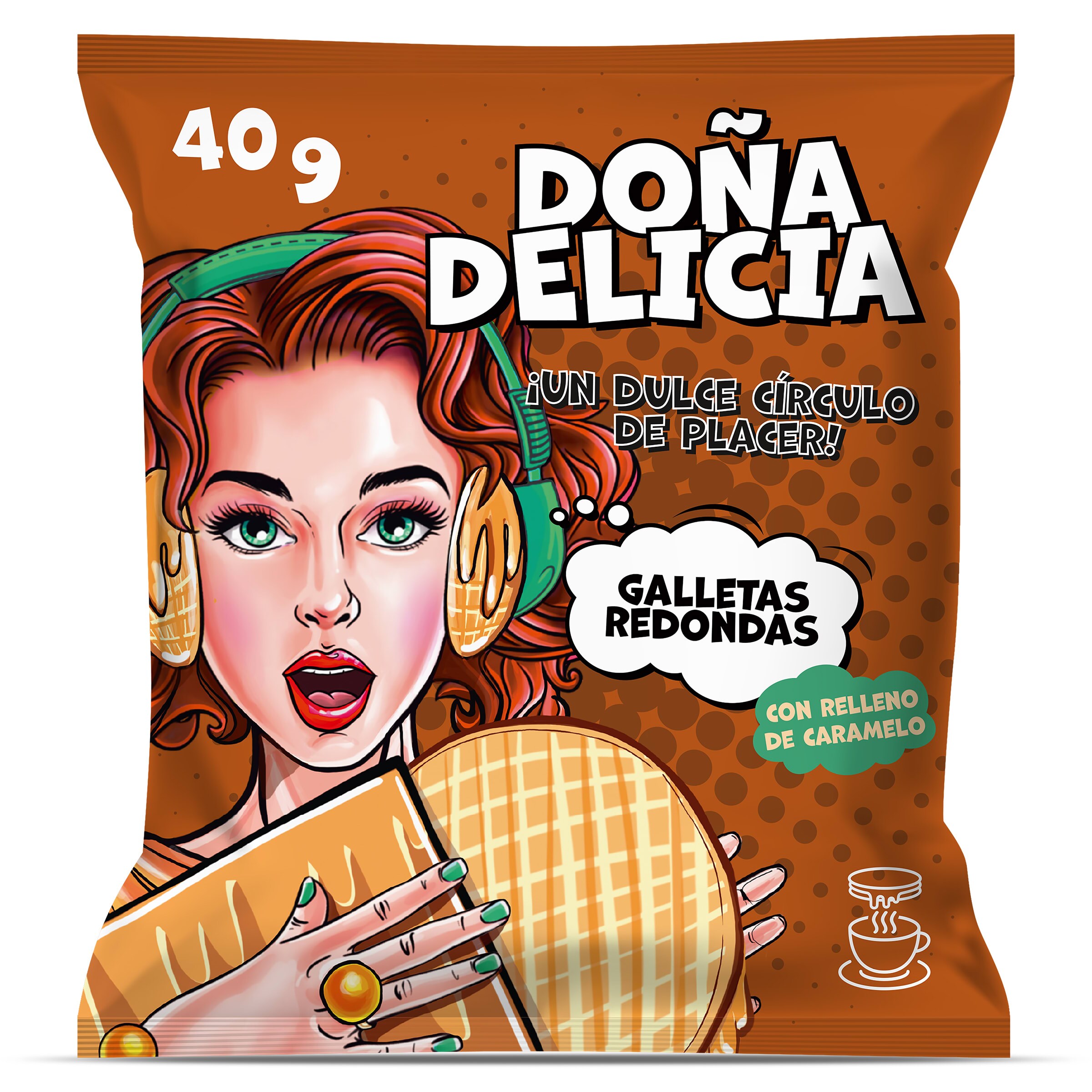 Galletas rellenas de caramelo Doña delicia bolsa 40 g