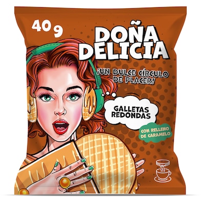 Galletas rellenas de caramelo Doña delicia bolsa 40 g-0