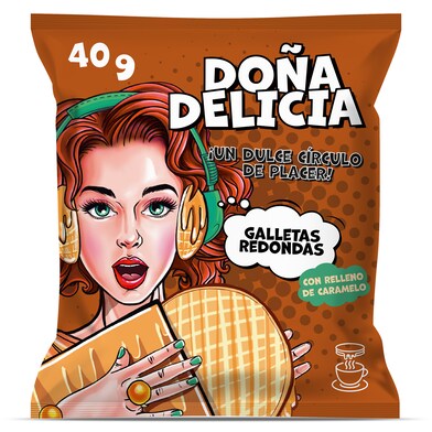 Galletas rellenas de caramelo Doña delicia bolsa 40 g-0