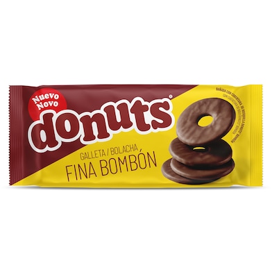 Galletas recubiertas de chocolate fina bombón Donuts paquete 119 g-0