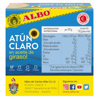 Atún claro en aceite de girasol Albo lata 67 g-1