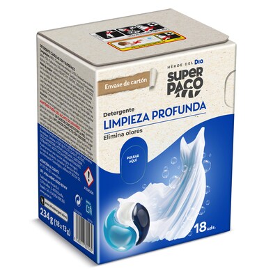 Detergente máquina limpieza profunda Super Paco de Dia caja 18 unidades-0 Detergente máquina limpieza profunda Super Paco de Dia caja 18 unidades-0