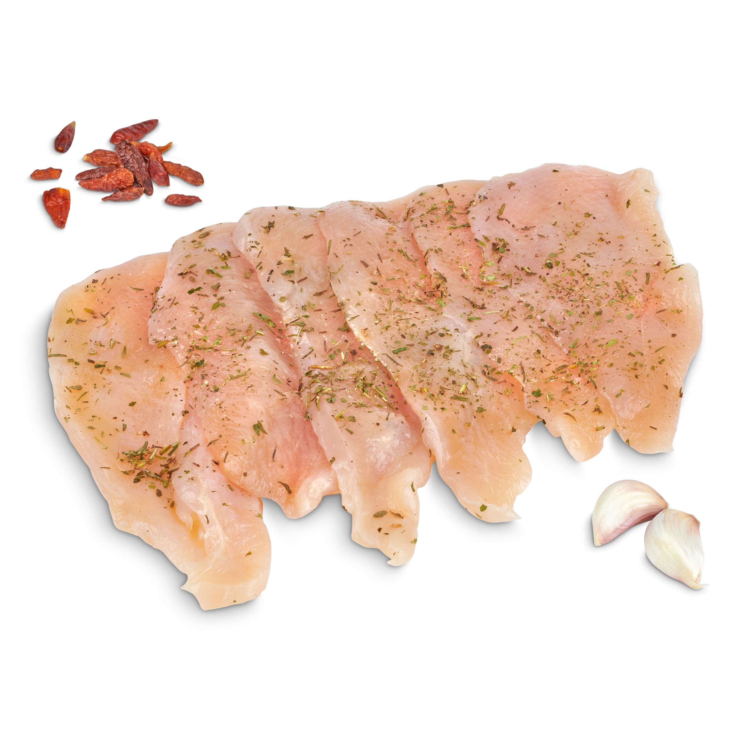Pechuga fileteada de pollo a las finas hierbas Selección de Dia 650 g aprox.