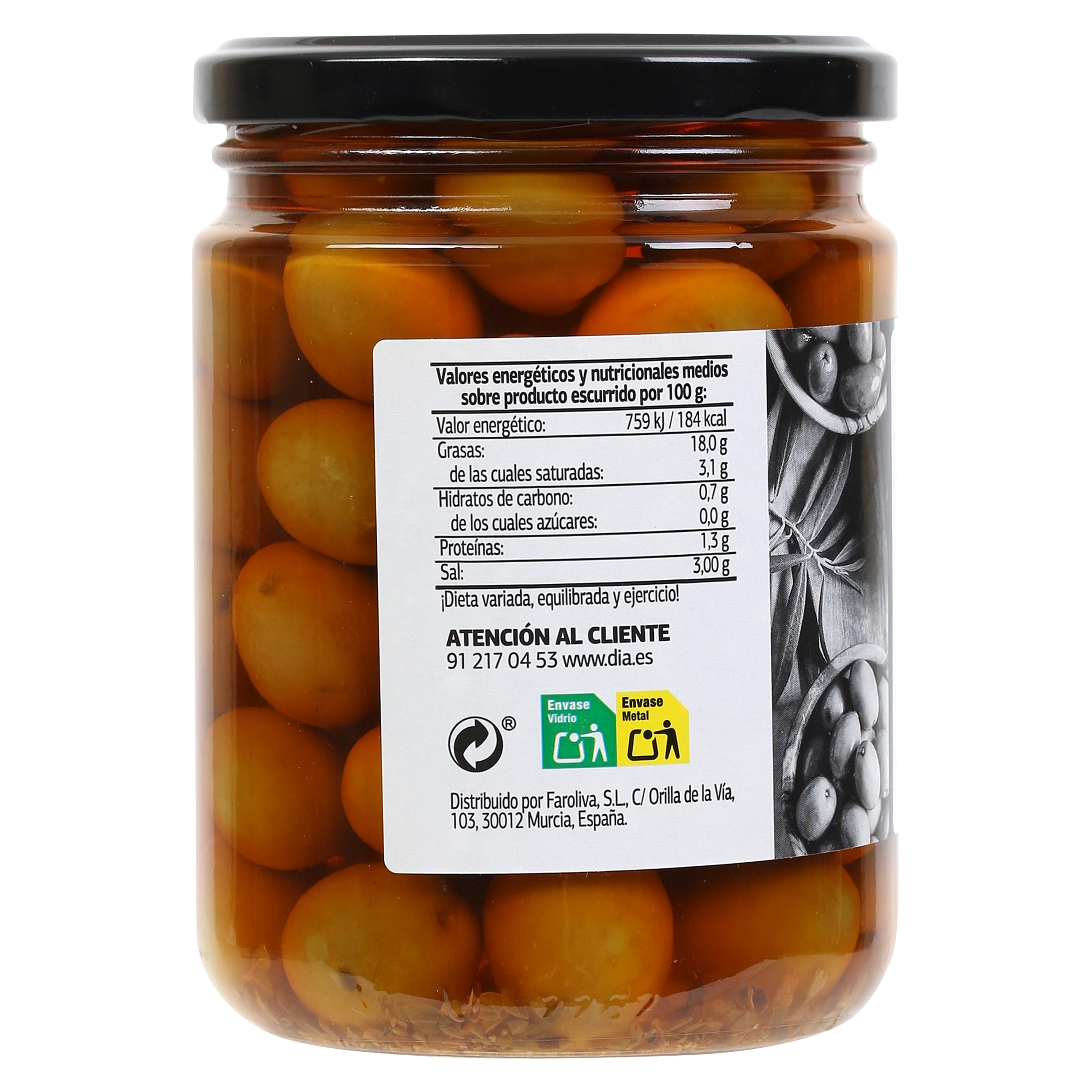 Aceitunas coloradas Dia Vegecampo 250 g